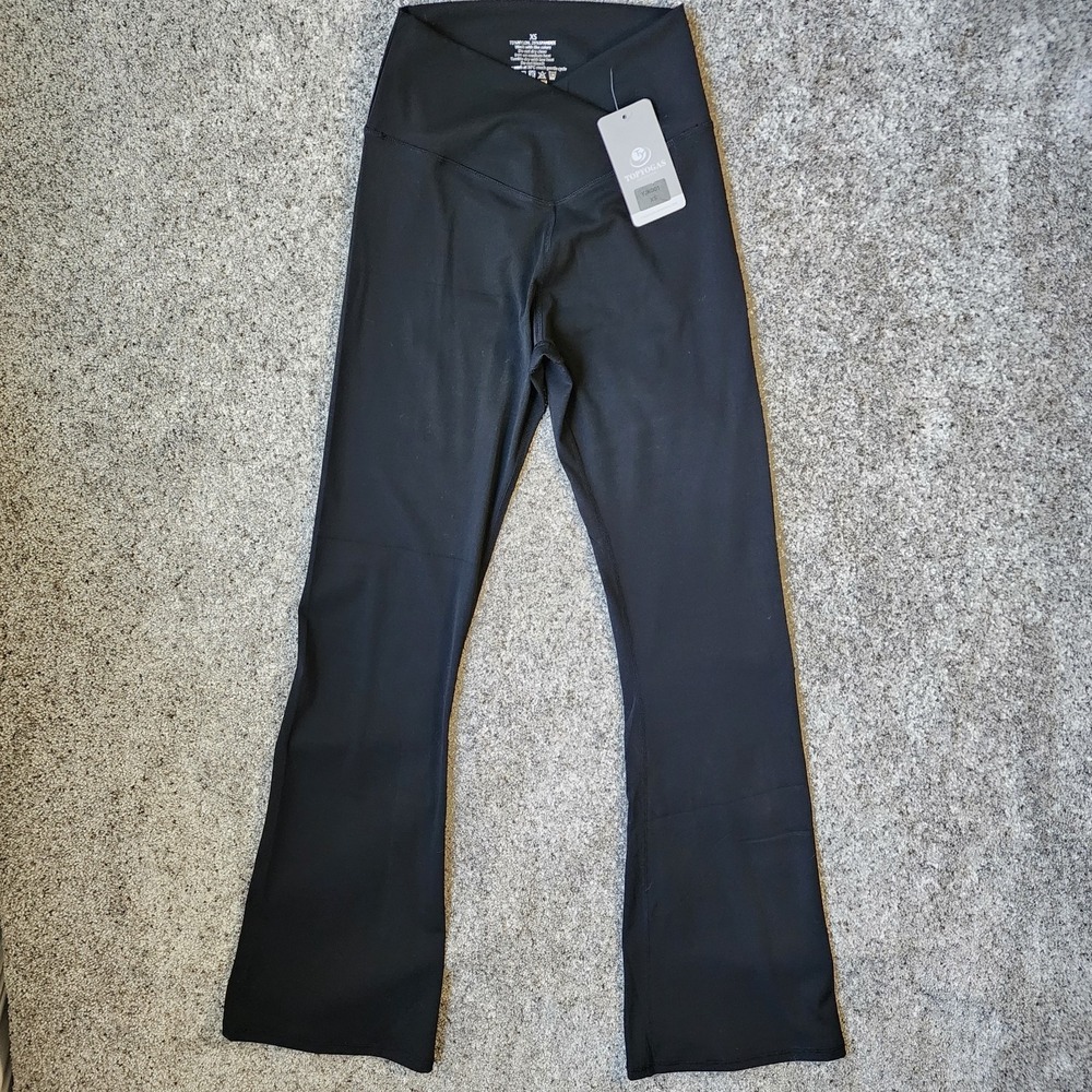 TOPYOGAS Casual Bootleg Yoga Pants V Crossover High Waisted Flare Leg Womens‎ XS